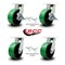 Service Caster 8'' Heavy Duty Green Poly on Cast Iron Caster Set 4 Swivel Locks 2 Brakes, 4PK CRAN-KP92S830-PUR-GB-SLB-BSL-2-BSL-2 - alternate 3
